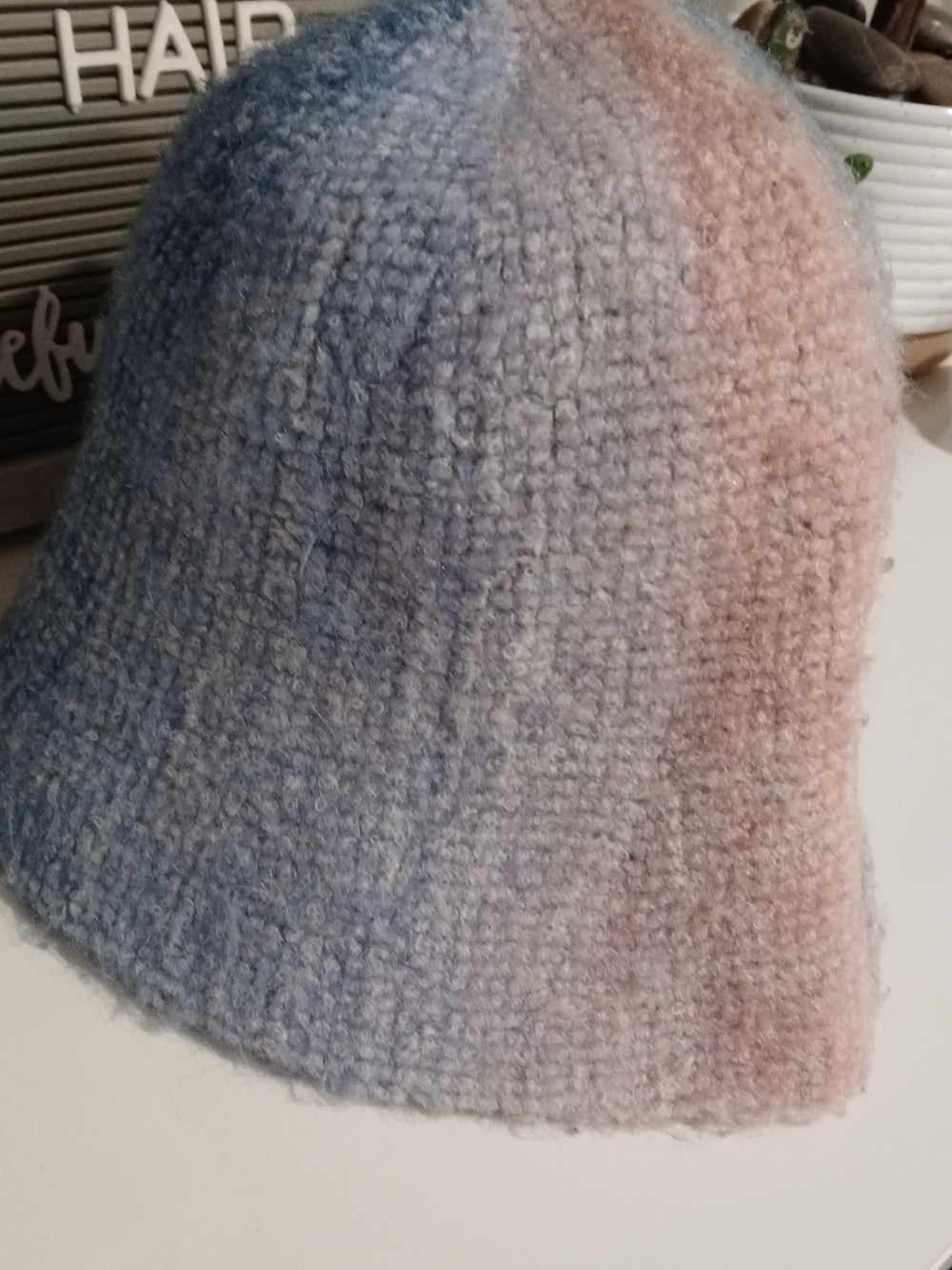 The Accessory Collective Blue & Pink Ombre Knit Bucket Hat [NWOT from NORDSTROM